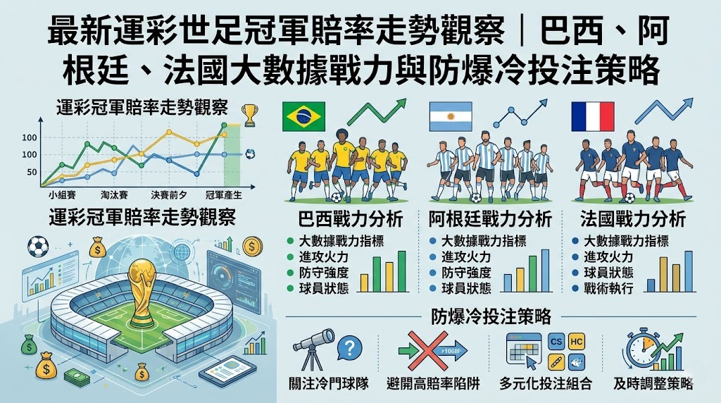 最新運彩世足冠軍賠率走勢觀察